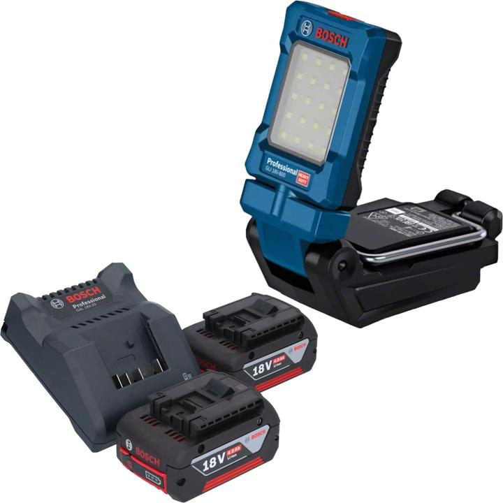 Produktbild Bosch Professional Bosch GLI 18V-800 Professional Akku Leuchte 18 V 800 lm + 2x Akku 4,0 Ah + Ladegerät (800 lm)