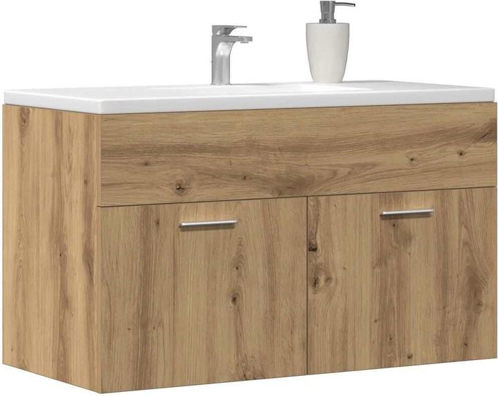 Produktbild VidaXL Waschbeckenunterschrank Unterschrank Badschrank Wandmontage Artisan-Eiche