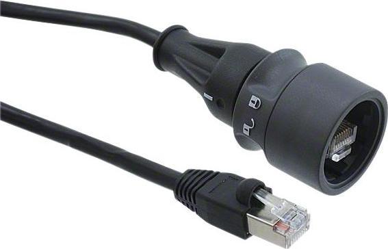 Immagine prodotto Bulgin Cavo Ethernet industriale, 100Mbps, CAT5e, connettore RJ45 / connettore RJ45, 5m (S/FTP, CAT5e, 0.36 m)