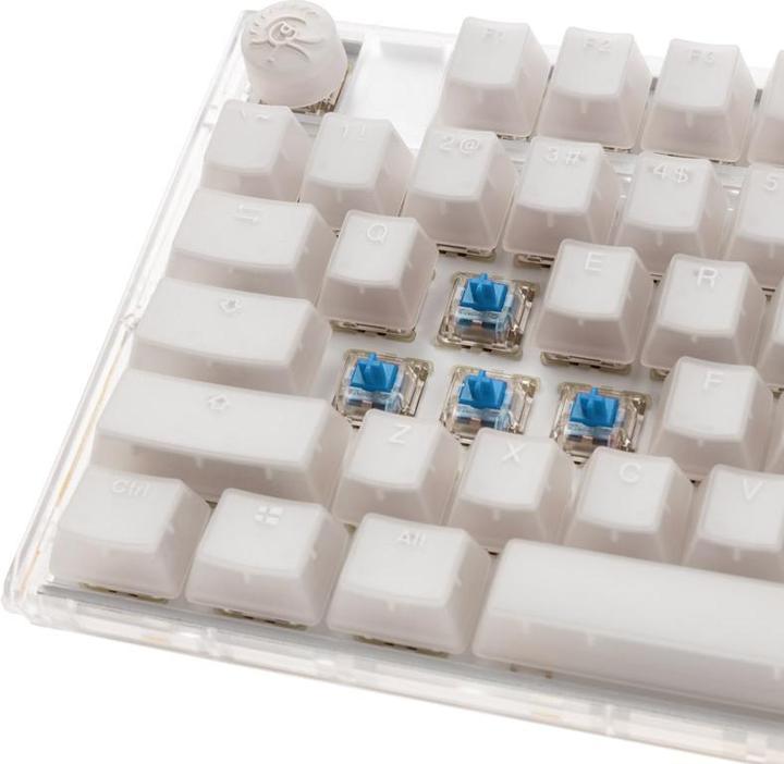 Actual product image Ducky One 3 Aura White Gaming Keyboard, RGB LED - MX-Blue (US) (US, Cable)