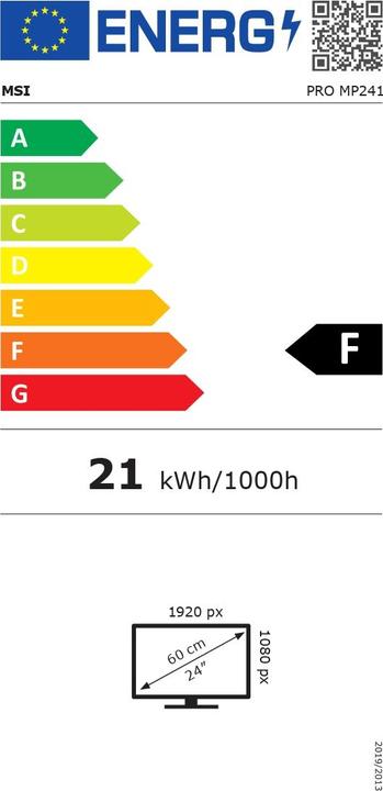 Energy Label MSI PRO MP2412DE (1920 x 1080 pixels, 23.80")