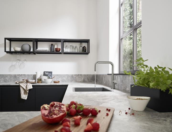 Actual product image hansgrohe Talis M54 single-lever kitchen mixer U 220 (stainless steel finish)