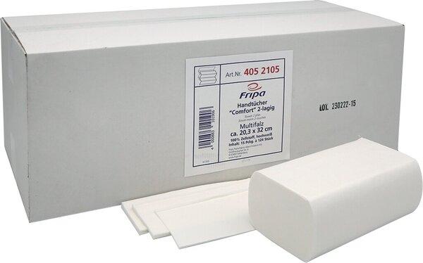 Fripa Essuie-mains pliés 1860ST 2 plis blanc (124 x)