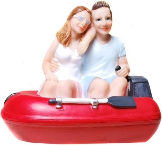Actual product image UdoS Money Box Couple in Rubber Boat (13.5 x 15 cm)