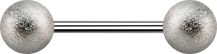 Star Piercing Micro Barbell silber mit zwei Kugeln gesprenkelt (Chirurgenstahl 316L)