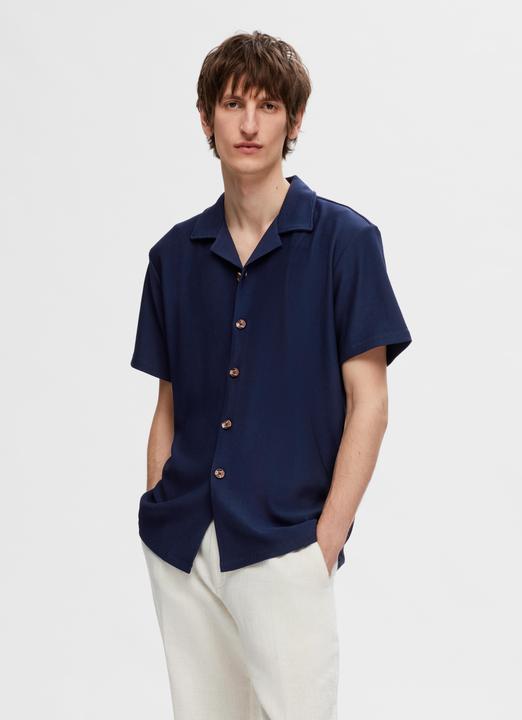 Produktbild Selected Homme Geripptes cuban collar Kurzarmhemd (S)
