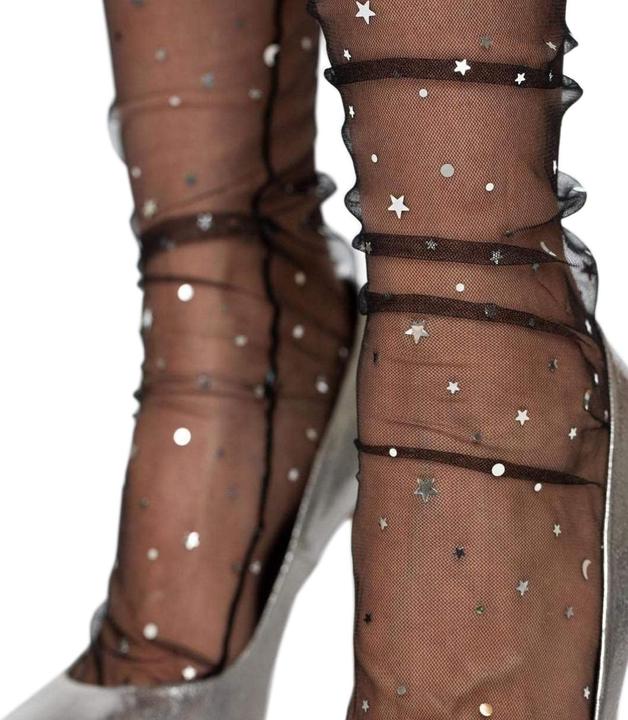 Image du produit JTI Chaussettes en filet avec étoiles - Noir (Une unité par pack, Taille unique)