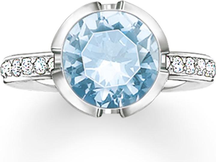 Thomas Sabo Ring syn. Spinell hellblau / Zirkonia TR2037-059-31 (52, 925 Silber)