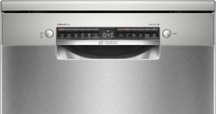 Actual product image Bosch Hausgeräte Series 4, Freestanding dishwasher, 60 cm, Brushed steel with anti-fingerprint, SMS4EVI08E