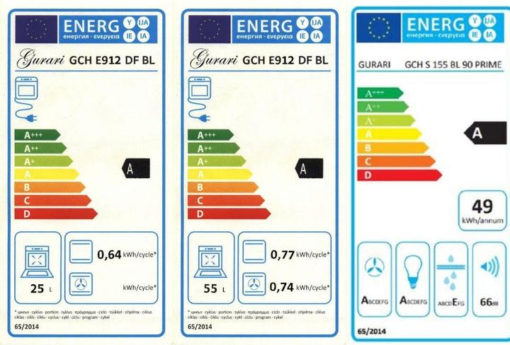 Label énergétique Gurari GCH E 912 DF BL + GCH S 155 Bl 9 Prime