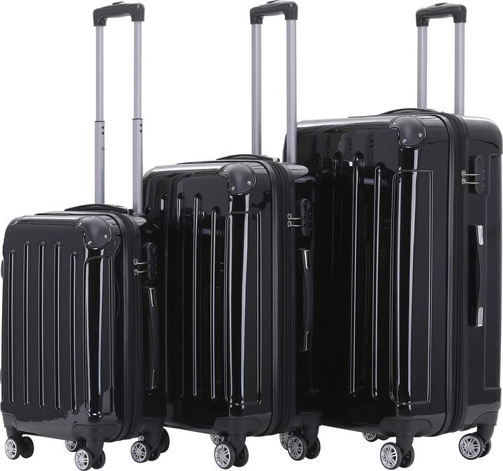 Beibye 3er Kofferset in Schwarz (115 l, M (50 - 90l), L (90 - 115l), XL (ab 115l))