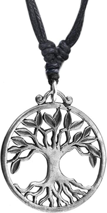 Produktbild Star Piercing Halskette schwarz Anhänger silber Baum des Lebens (Messing)