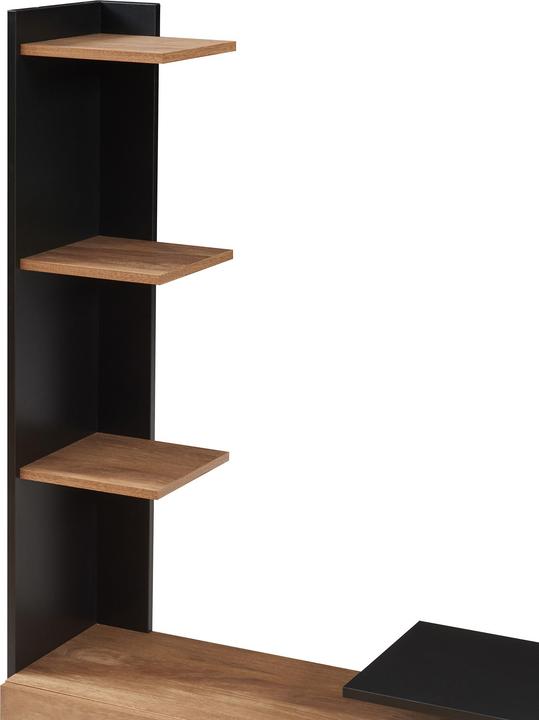 Actual product image En.Casa Fernsehschrank Rauki 233x31x141 cm Schwarz/Mango-Holzoptik