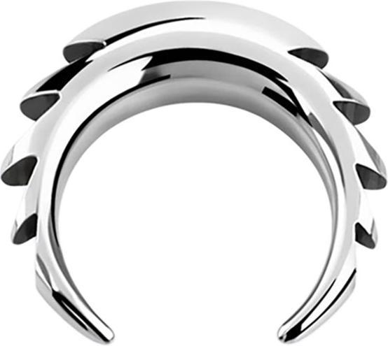 Produktbild Star Piercing Dehnsichel silber gezackt (ohne Messing, Chirurgenstahl 316L)