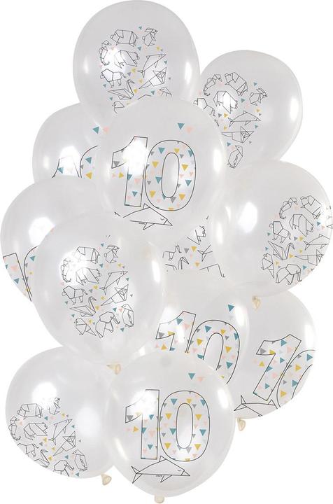 Image du produit Folat Ballons Origami 10 ans 30cm - 12 pièces (12 x)