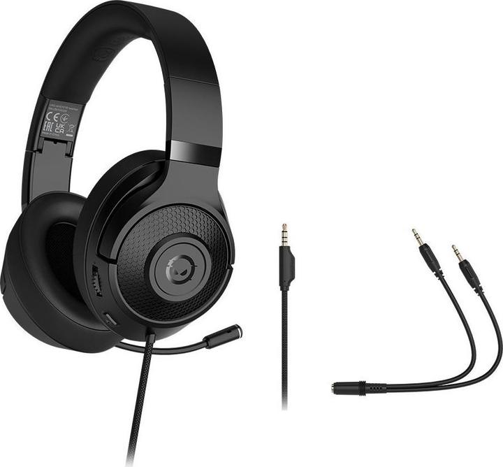 Actual product image Lorgar Noah 101, gaming headset, 3.5mm minijack, black (Cable)