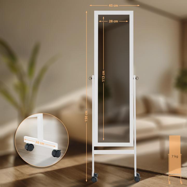 Actual product image CLP Stand mirror Yolanda angular, white (45 x 150 cm)