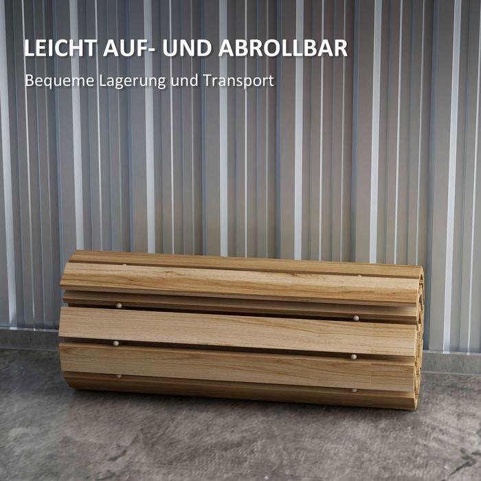 Produktbild Swisshandel24 120cm Gartenweg, Rollweg wetterfest Gartentritt Dekorative Holztritt aus Tannenholz, Natur (1 x)