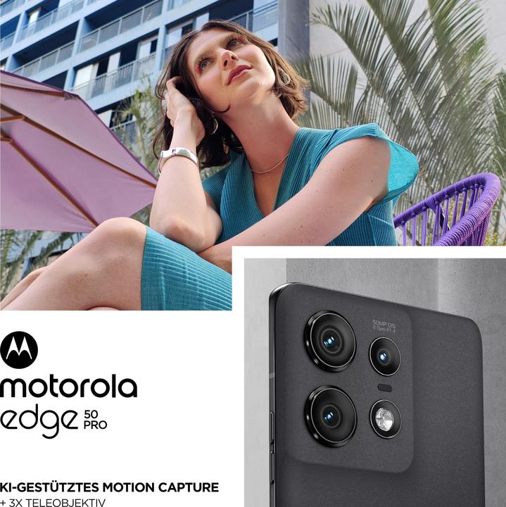 Immagine prodotto Motorola Edge 50 Pro (512 GB, Bellezza Nera, 6.67", SIM + eSIM, 50 Mpx, 5G)