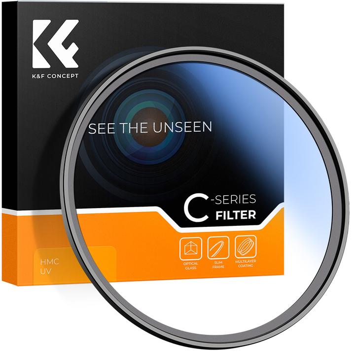 Produktbild K&F Concept 62MM MC UV Protection Filter Slim Frame with 18 Multi-layer Blue Coatings (C Series) (62 mm, UV-Filter)