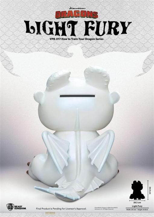 Produktbild Beast Kingdom Drachenzähmen leicht gemacht Funktional Figure Spardose Light Fury 35 cm (35 cm)