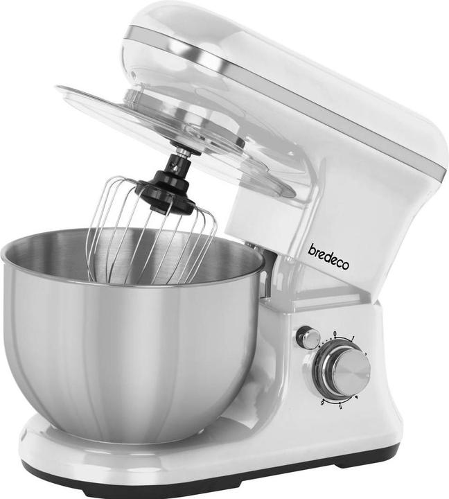 Produktbild Bredeco Küchenmaschine 1.200 W - 5 L - planetarisches Rührsystem - weiss