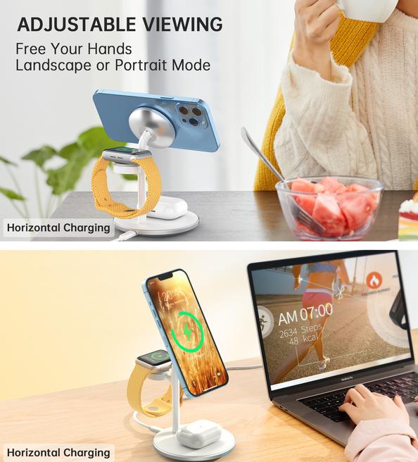 Immagine prodotto Choetech Caricabatterie wireless 3 in 1 da 15W T585 F (15 W)