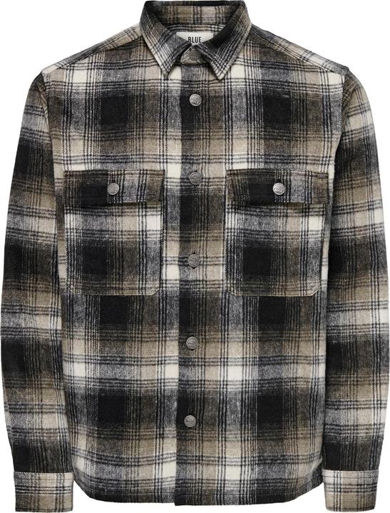 Only & Sons Onsbaz Ovr Pkt Brush Check Ls Shirt Blue