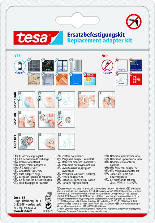 Actual product image tesa Power.kit mounting adapter BK20, self-adhesive spare part, 41mm diameter, 8mm height