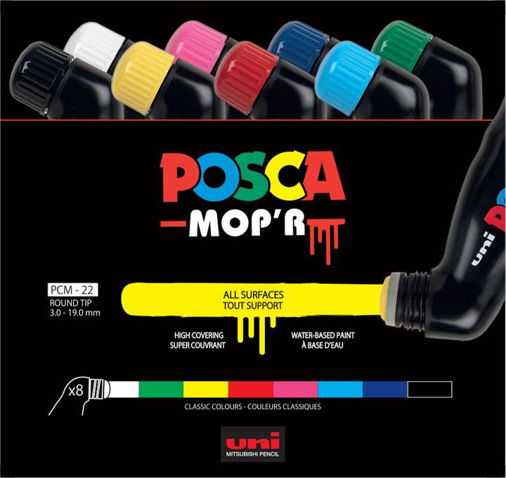 Immagine prodotto Posca MOP'R PCM-22 punta tonda XXL (Multicolore, 19 mm, 8 x)