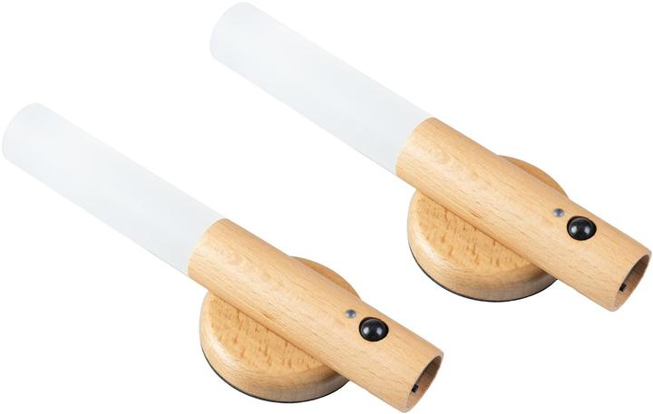 Image du produit FTM Wandleuchte mit Lichtsensor, Hellbraun, 2 Stk. (90 lm, IP20)