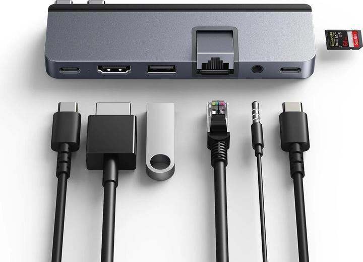 Image du produit Hyper Hub HD 7-en-2 USB-C pour MBPro M1/M2 bleu moyen (USB-C, 7 Ports)
