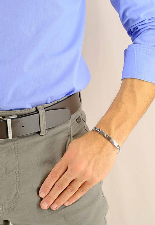 Immagine prodotto Muau Bracciale con badge (19 cm, Argento 925)
