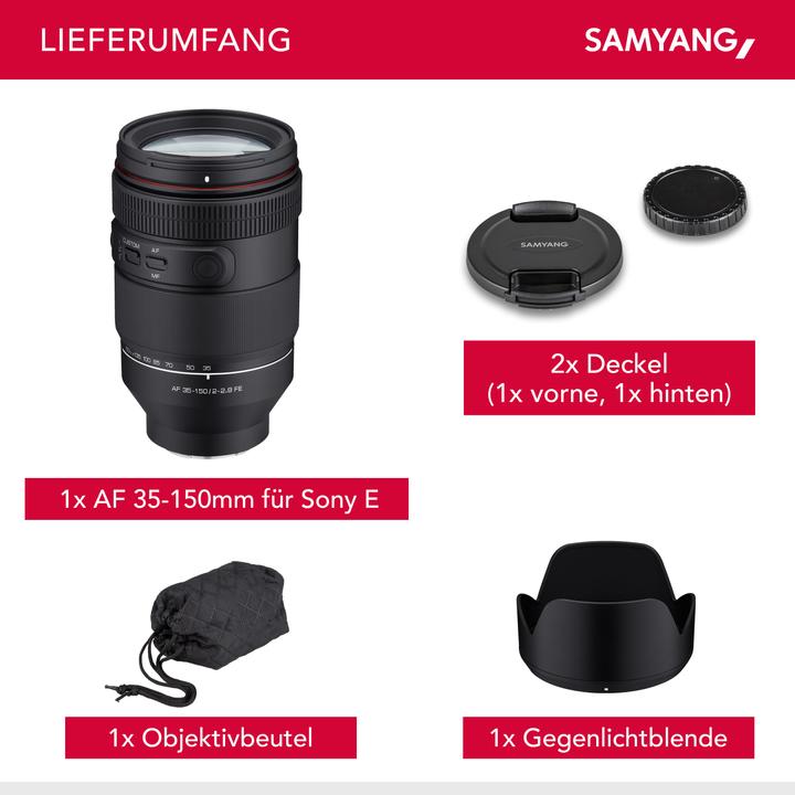 Produktbild Samyang AF 35-150MM F2-2,8 SONY FE (Sony E, APS-C / DX, Vollformat)