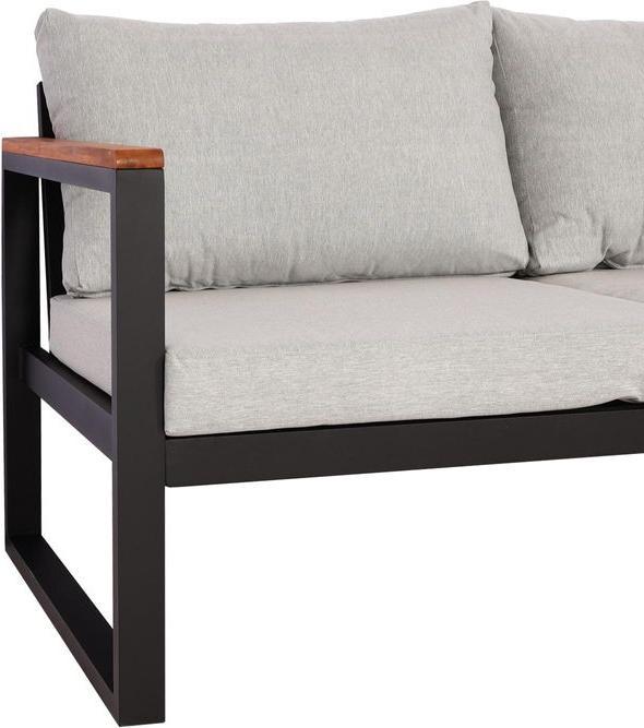 Produktbild Mendler Garten-Garnitur HWC-L26, Metall Akazie Holz, hellgrau