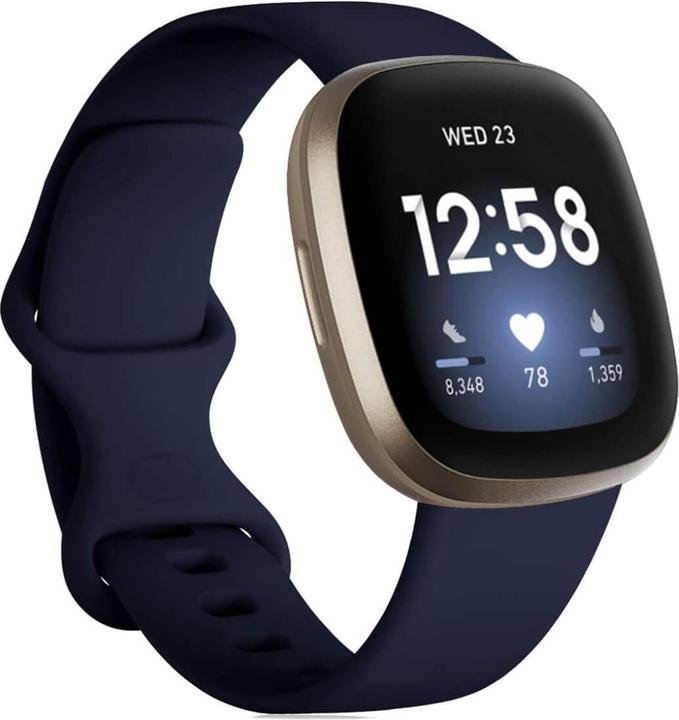 Produktbild Cover-Discount Fitbit Versa 4 / Sense 2 - Silikon Ersatzarmband blau (Silikon)