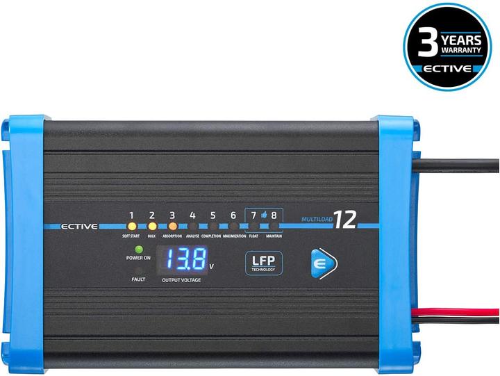 Immagine prodotto Ective Caricabatterie al litio 12A 12V Multiload 12 LFP 8 Stadi per batterie LiFePO4 (12V, 12 A)