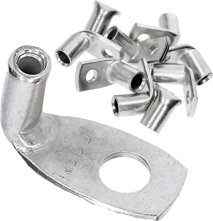 Produktbild Kalitec 10 Stück KA03-L4 Handelsübliche Rohrkabelschuhe gewinkelt 1,0mm²-1,5mm² M4 I ohne Sichtloch