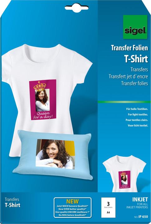Produktbild Sigel InkJet Transfer Folien für T-Shirts (197 g/m², 3 x)