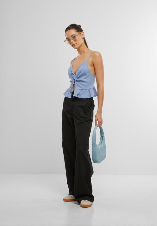 Produktbild Urban Classics Ladies Waffle Pique Ruffle Top - 137877 (M)
