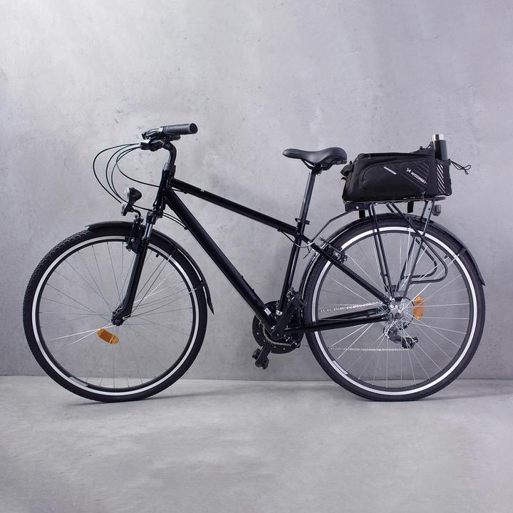 Actual product image Wozinsky bike carrier bag with 9l shoulder strap (rain cover included) black (WBB22BK) (9 l, Luggage carrier bag)