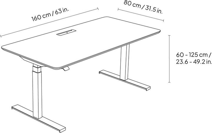 Produktbild Balolo Desk Cockpit Eiche (Massiv) Schreibtisch (160 x 80 cm)
