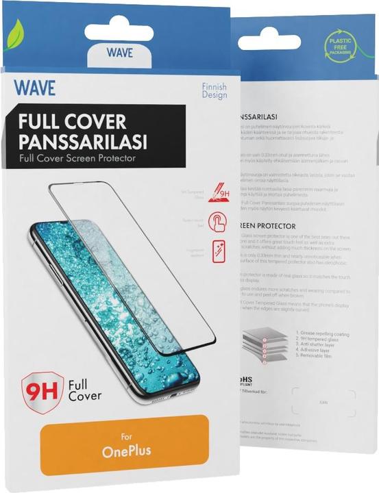 Actual product image Wave Full Cover -panssarilasi, OnePlus Nord CE 2, musta (1 Piece, OnePlus North CE 2 5G)