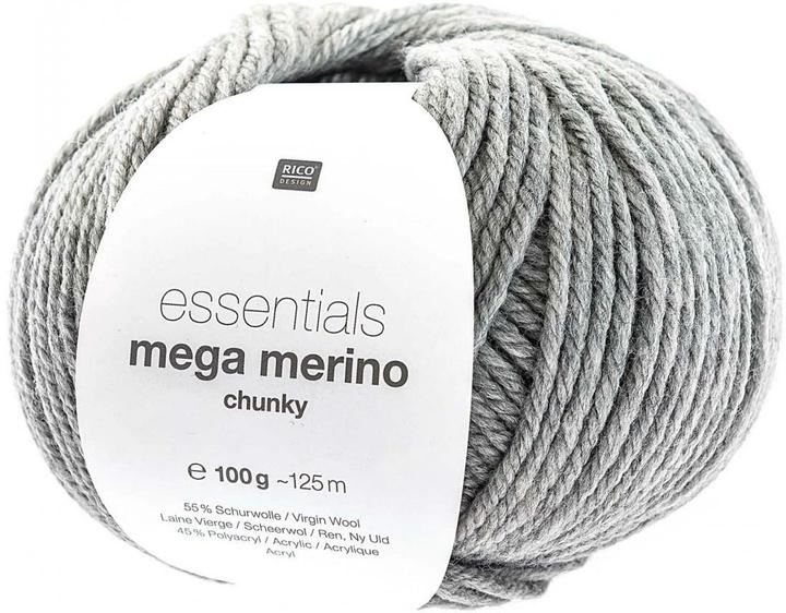 Produktbild Rico Design Wolle Essentials Mega Wool chunky 100 g, Hellgrau (125 m)