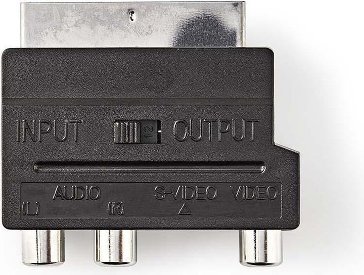 Produktbild Nedis SCART-Adapter | SCART Stecker | S-Video Female / 3x Cinch Buchse | Vernickelt | Schaltbar | AB