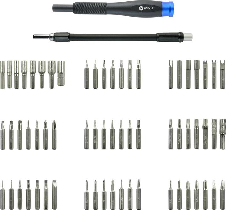 Produktbild iFixit Mako Precision Bit Set (1, 2, PH00, TR6, 0.9 mm, TR9, T3, P6, TR8, PH2, 5.5 mm, Y0, 1.5mm, 0.7 mm, 1.3 mm, PH1, P5, T TR 20, PH0000, T2, PH0, 3 mm, Y 000, 5 mm, Y 1, T TR 25, J 1, Y 00, 2.5 mm, 1mm, J 000, 3.5 mm, 4.5 mm, T TR 15, 2 mm, T5, J 00, TR7, T TR 10, J 0, T4, P2, 4 mm)