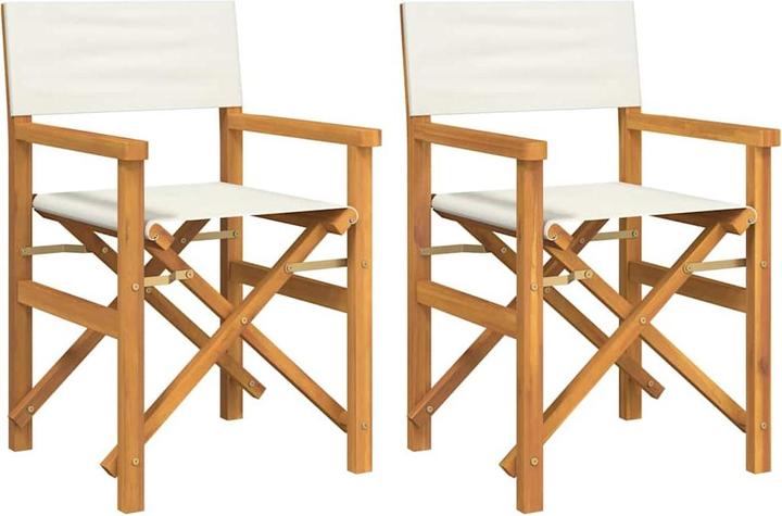 Produktbild VidaXL Regiestühle 2 Stk. Klappbar Creme Teak