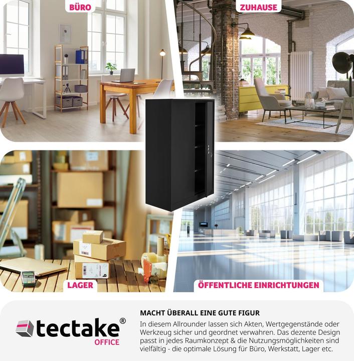 Produktbild tectake Aktenschrank (90 x 40 x 140 cm)