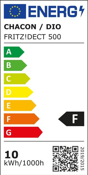Energy Label AVM FRITZ!DECT 500 (E27, 9 W, 806 lm, 1 x, F)