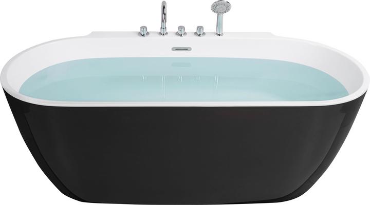 Actual product image Beliani Bathtub freestanding black with tap oval 170 x 80 cm ROTSO (286 l, 170 cm)